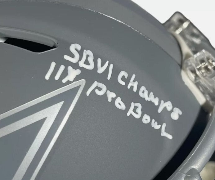 Bob Lilly Signed Dallas Cowboys Slate Mini Helmet (4 Inscriptions)
