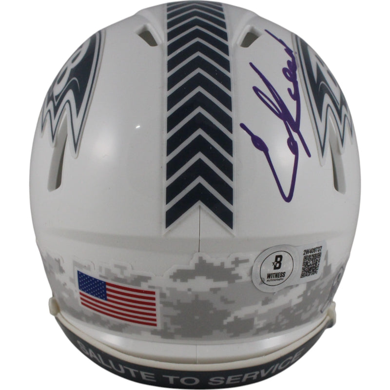 Ed Reed Signed Baltimore Ravens 2024 Salute to Service Mini Helmet