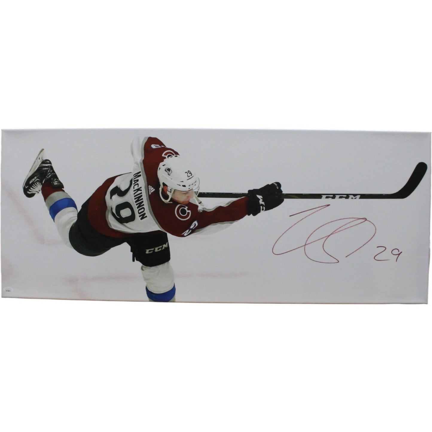 Nate MacKinnon Signed Colorado Avalanche 16x40 Gallery Wrapped Canvas