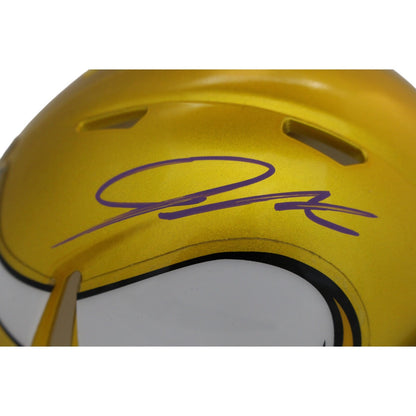 Jordan Addison Minnesota Vikings Autographed Flash Mini Helmet