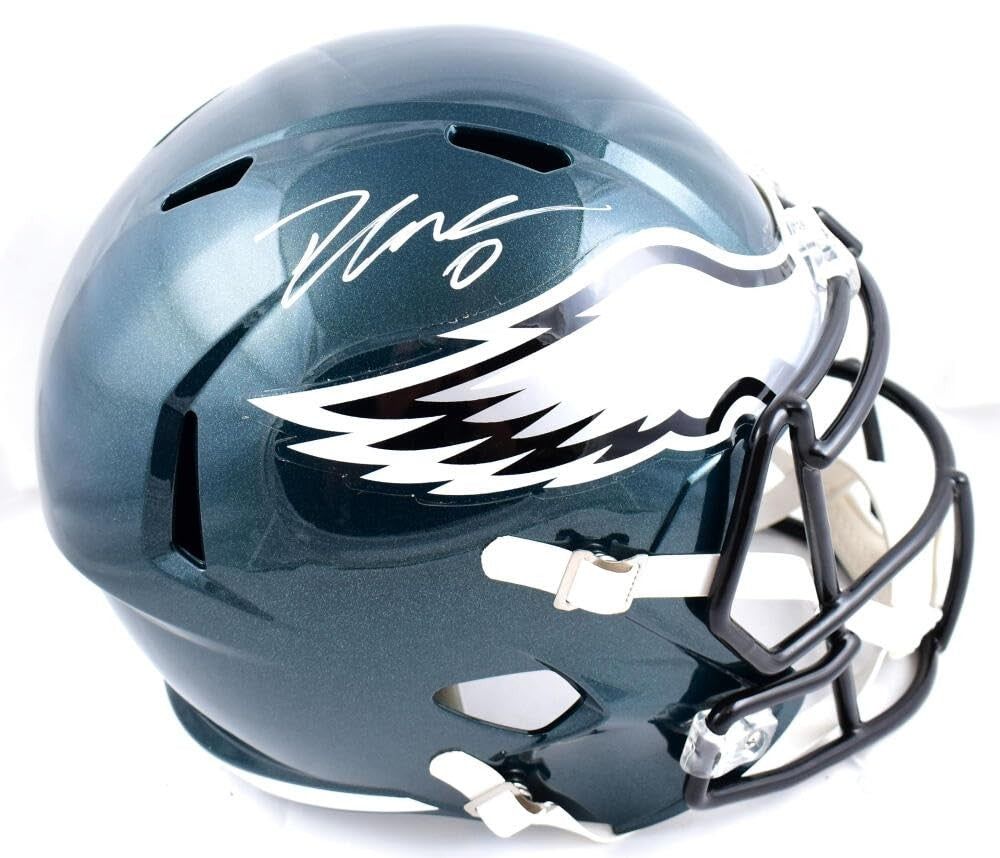 D'Andre Swift Signed Philadelphia Eagles Full Size Speed Helmet - White