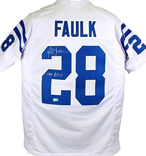 Marshall Faulk Signed White Custom Jersey - '94 ROY Inscription
