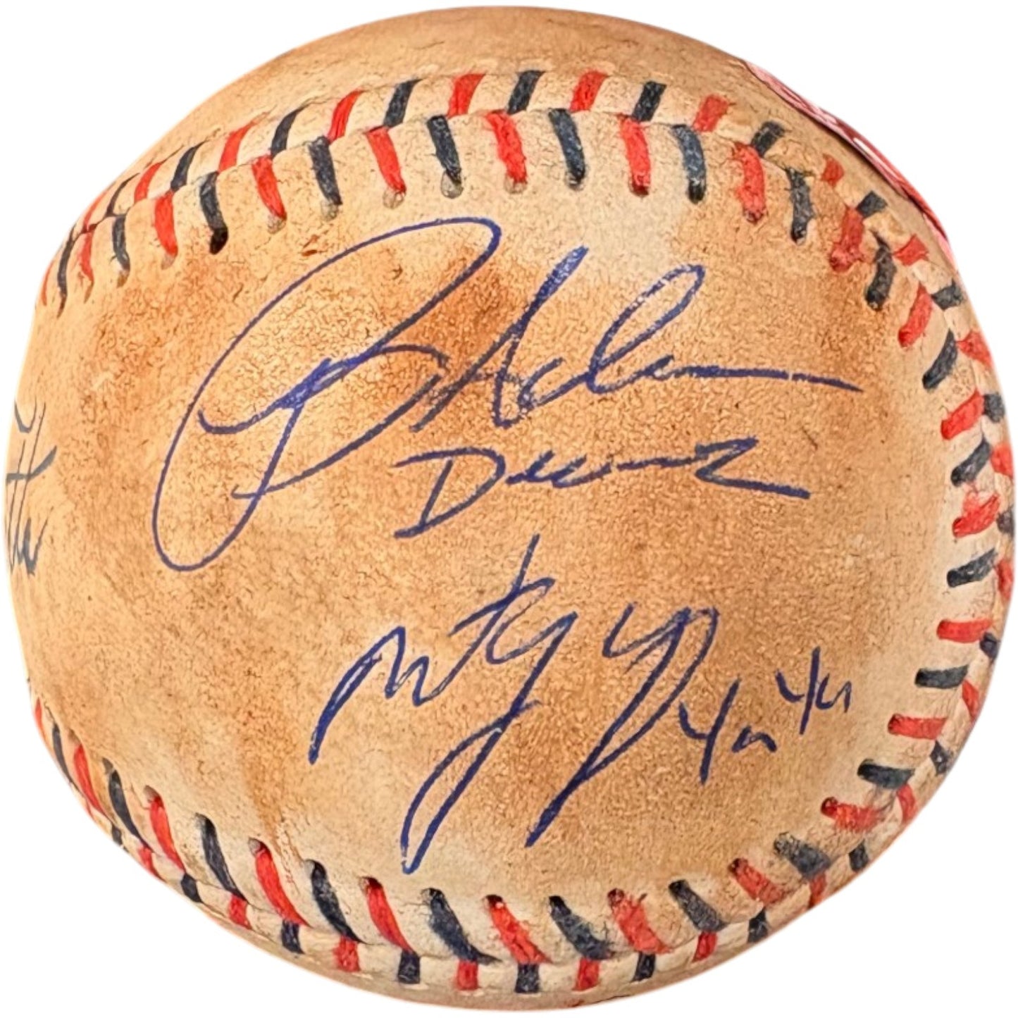 Sandlot Cast Multi-Signed Babe Ruth Ripped Custom Baseball (6 Sigs) Beckett