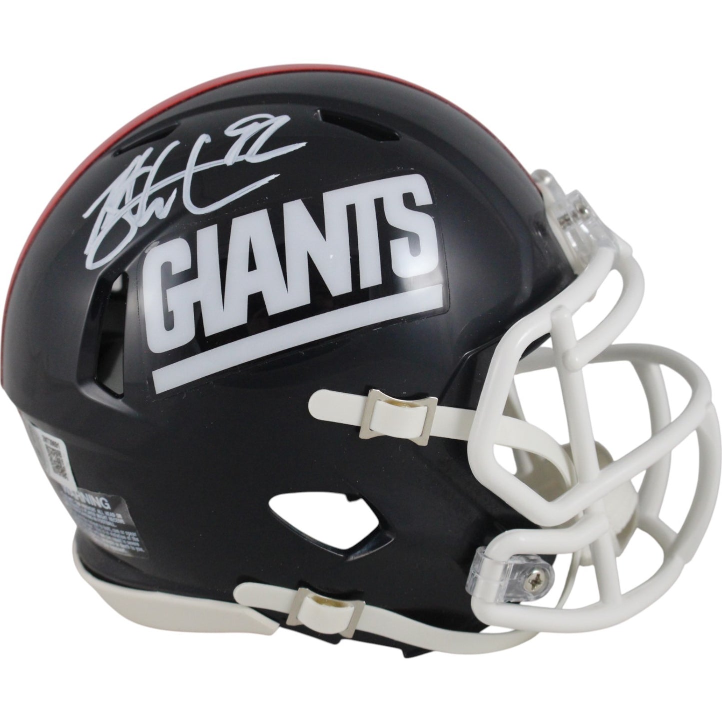 Michael Strahan Signed New York Giants Throwback Mini Helmet