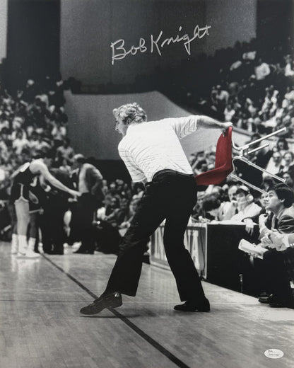 Bobby Knight Signed Indiana Hoosiers 16x20 Photo - Chair Throw