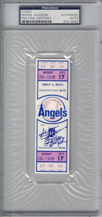 Reggie Jackson Autographed California Angels 500th Home Run Game Ticket