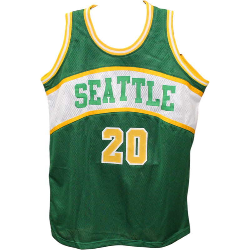 Gary Payton Signed Seattle Style Custom Green Jersey "HOF"