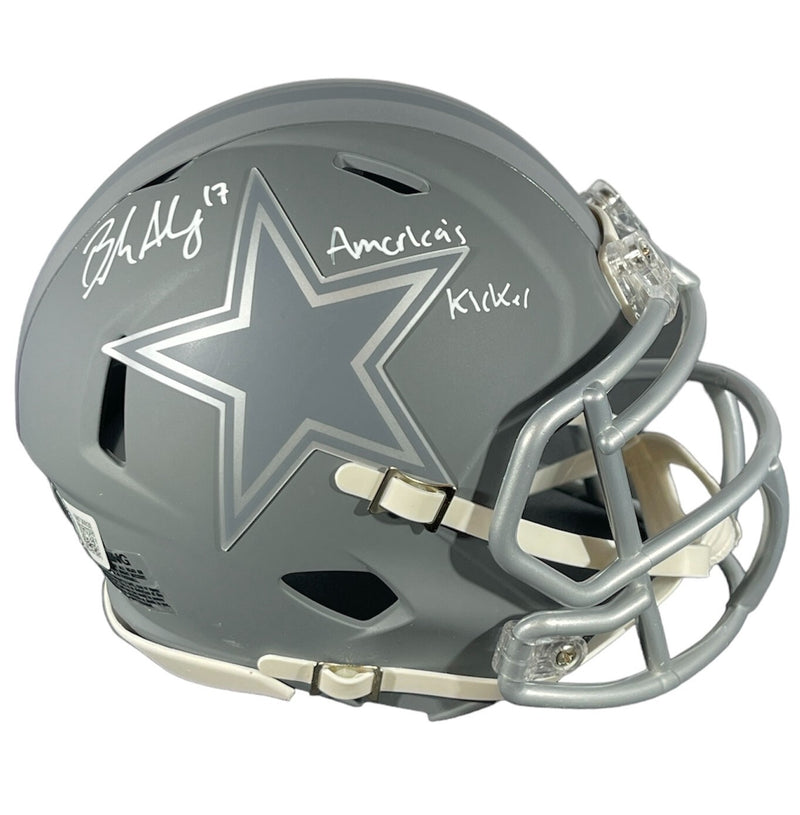 Brandon Aubrey Signed Dallas Cowboys Slate Mini Helmet "Americas Kicker" BAS