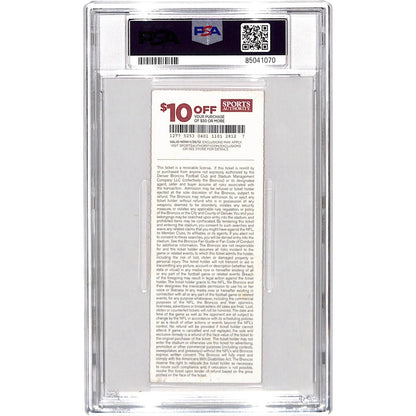 Von Miller Signed Denver Broncos NFL Debut Ticket Stub Slabbed PSA
