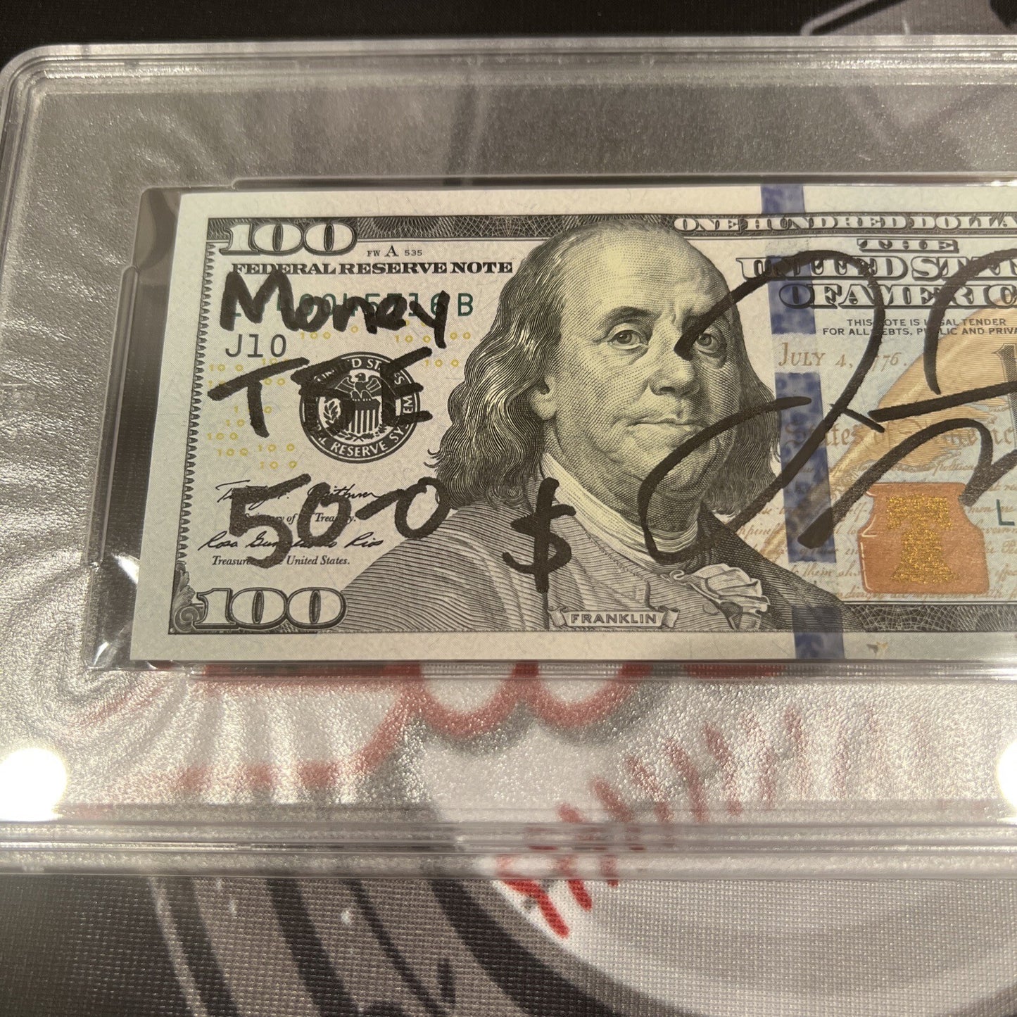 Floyd Mayweather Jr. Signed $100 Bill with Inscriptions (PSA)