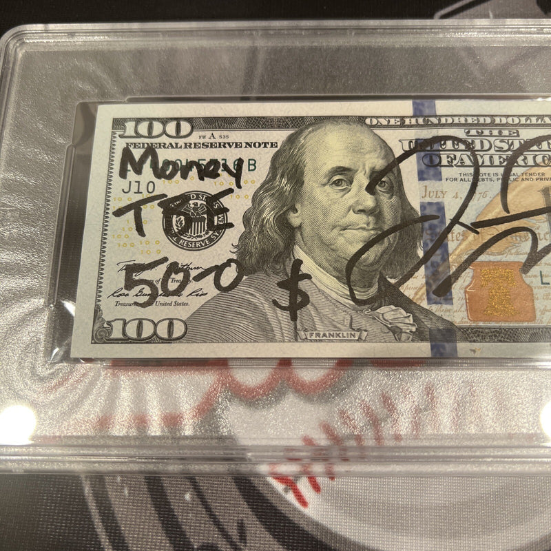 Floyd Mayweather Jr. Signed $100 Bill with Inscriptions (PSA)