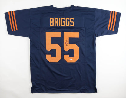 Lance Briggs Signed Chicago Bears Custom Blue Throwback Jersey