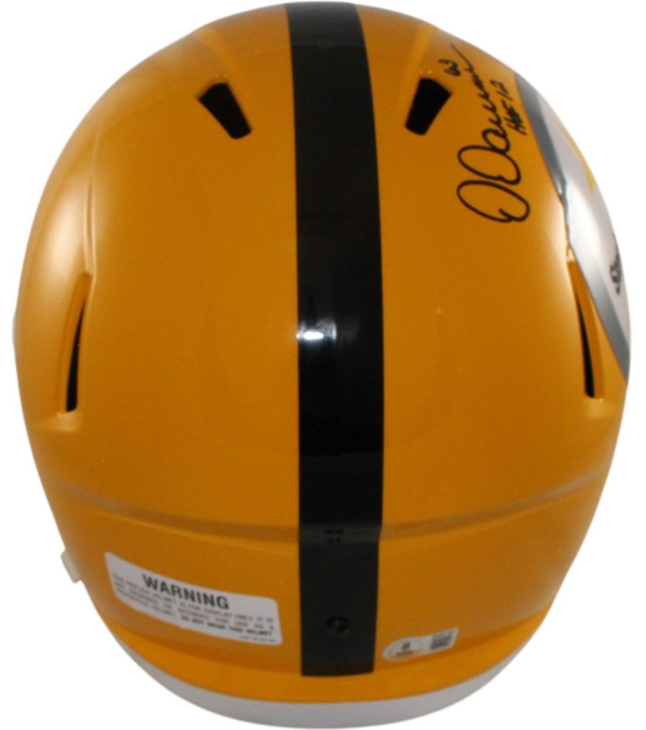 Dermontti Dawson Signed Pittsburgh Steelers Full Size Gold Replica Helmet