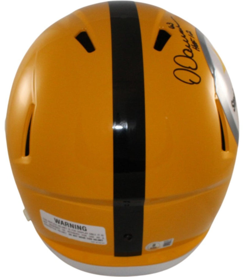 Dermontti Dawson Signed Pittsburgh Steelers Full Size Gold Replica Helmet