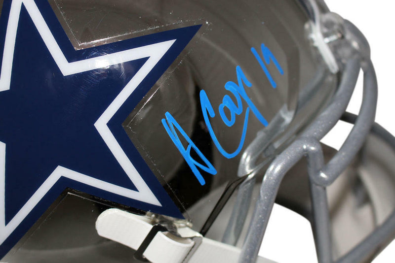 Amari Cooper Signed Dallas Cowboys Full Size Chrome Replica Helmet JSA
