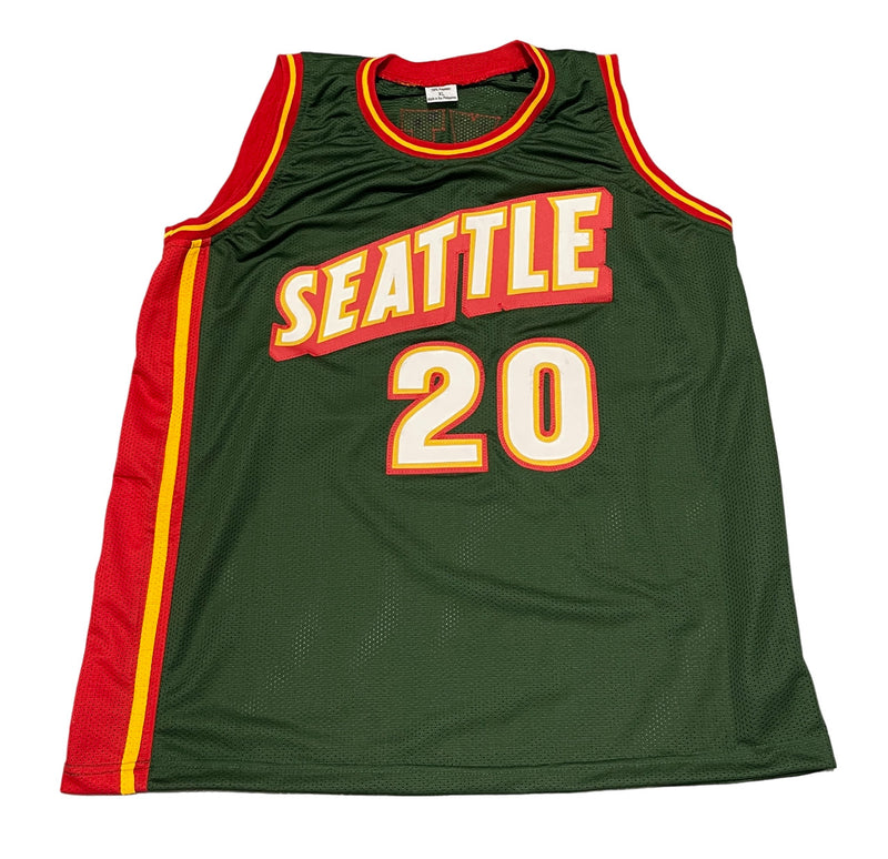 Gary Payton Autographed Seattle Supersonics Custom Basketball Jersey