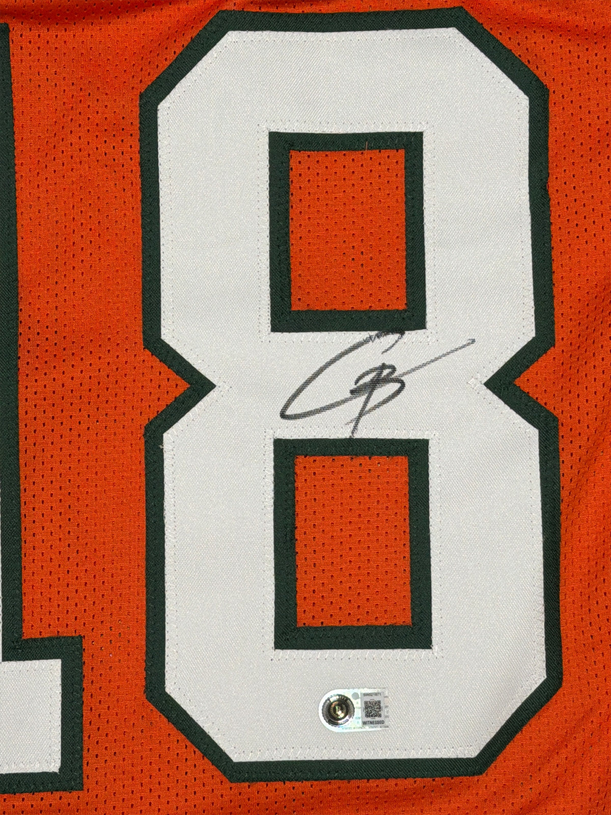 Cooper Barkate Signed Miami Hurricanes Orange Jersey