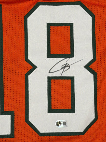 Cooper Barkate Signed Miami Hurricanes Orange Jersey