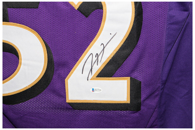 Ray Lewis Baltimore Ravens Autographed Custom Purple Jersey (BAS COA)