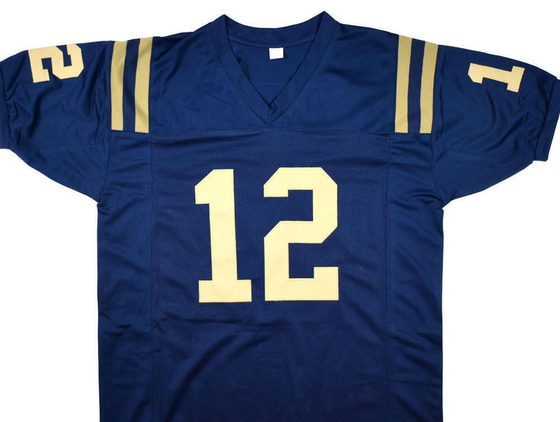 Roger Staubach Autographed Navy College Style Jersey - Black