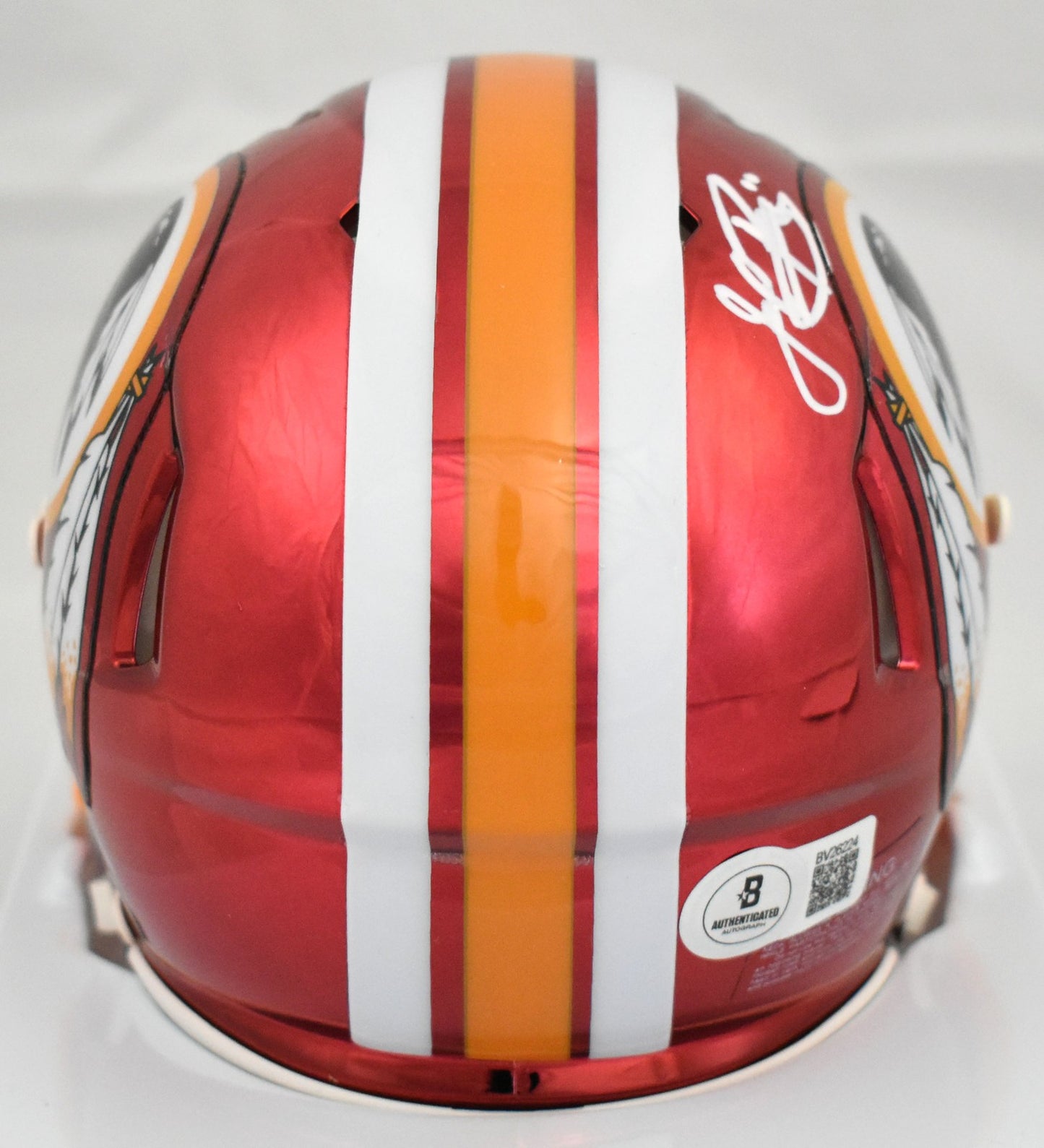 John Riggins Autographed Washington Redskins Chrome Speed Mini Helmet