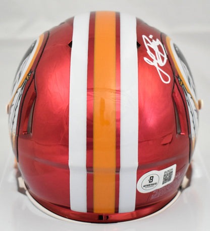 John Riggins Autographed Washington Redskins Chrome Speed Mini Helmet