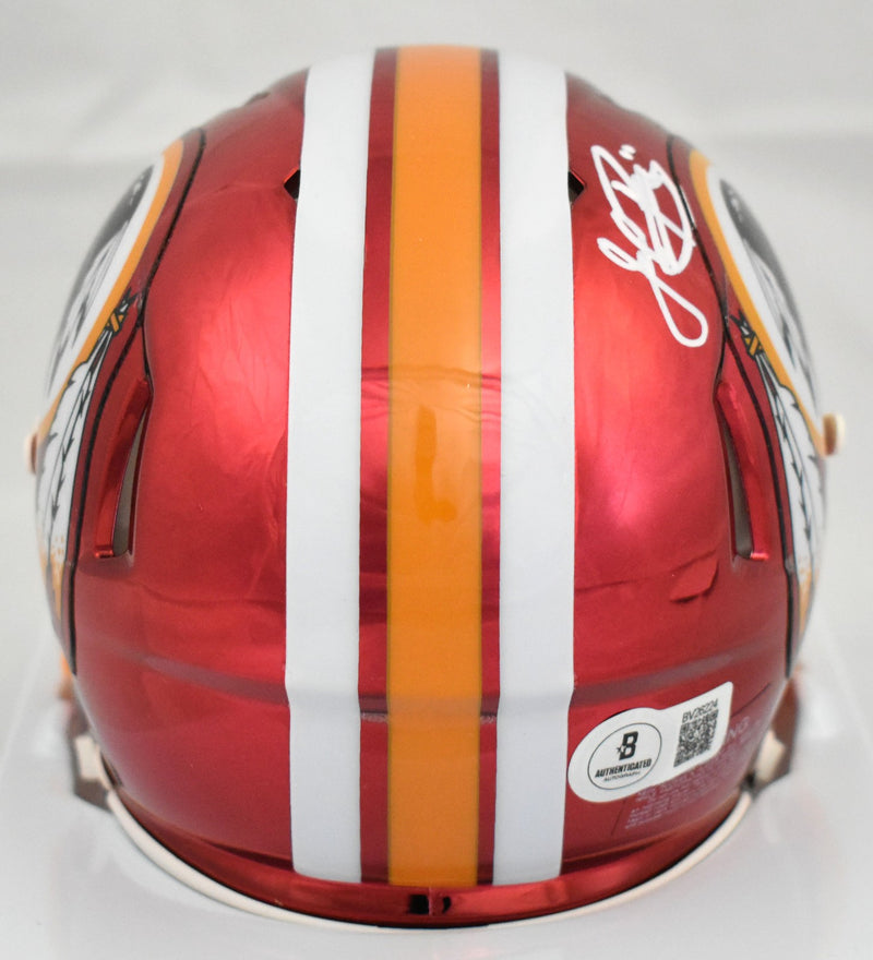John Riggins Autographed Washington Redskins Chrome Speed Mini Helmet