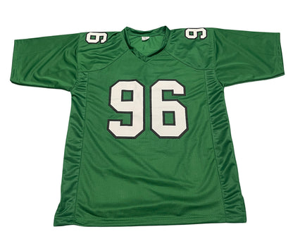 Clyde Simmons Philadelphia Eagles Signed Custom Green Jersey (Beckett COA)