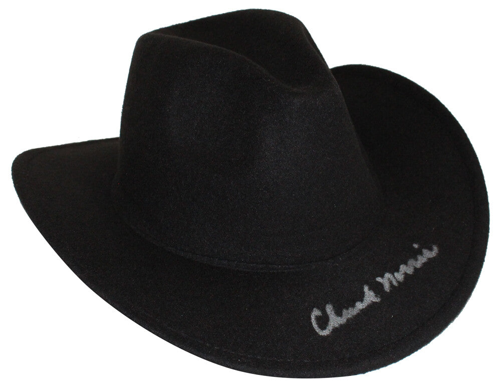 Chuck Norris Autographed Texas Ranger Black Wool Cowboy Hat (JSA)