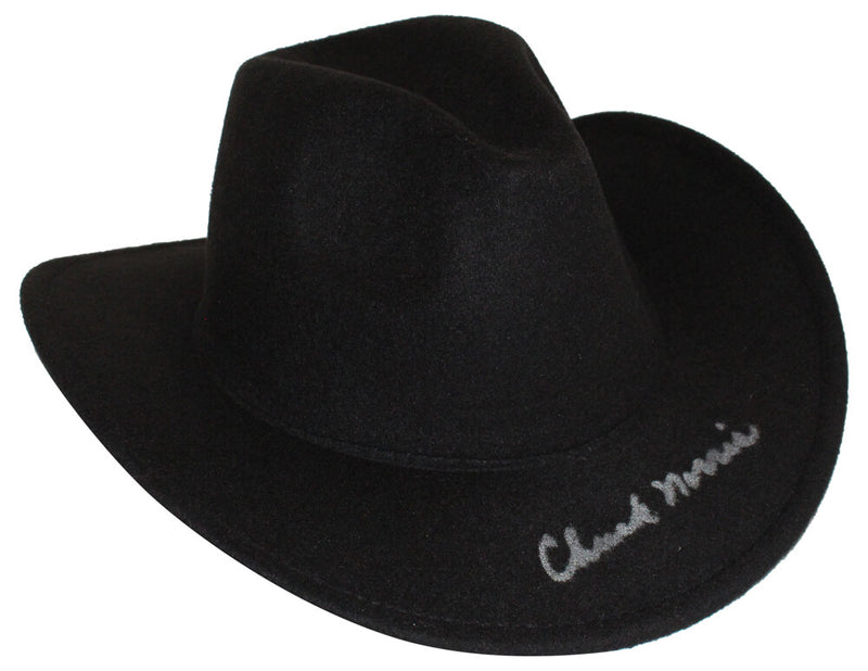 Chuck Norris Autographed Texas Ranger Black Wool Cowboy Hat (JSA)