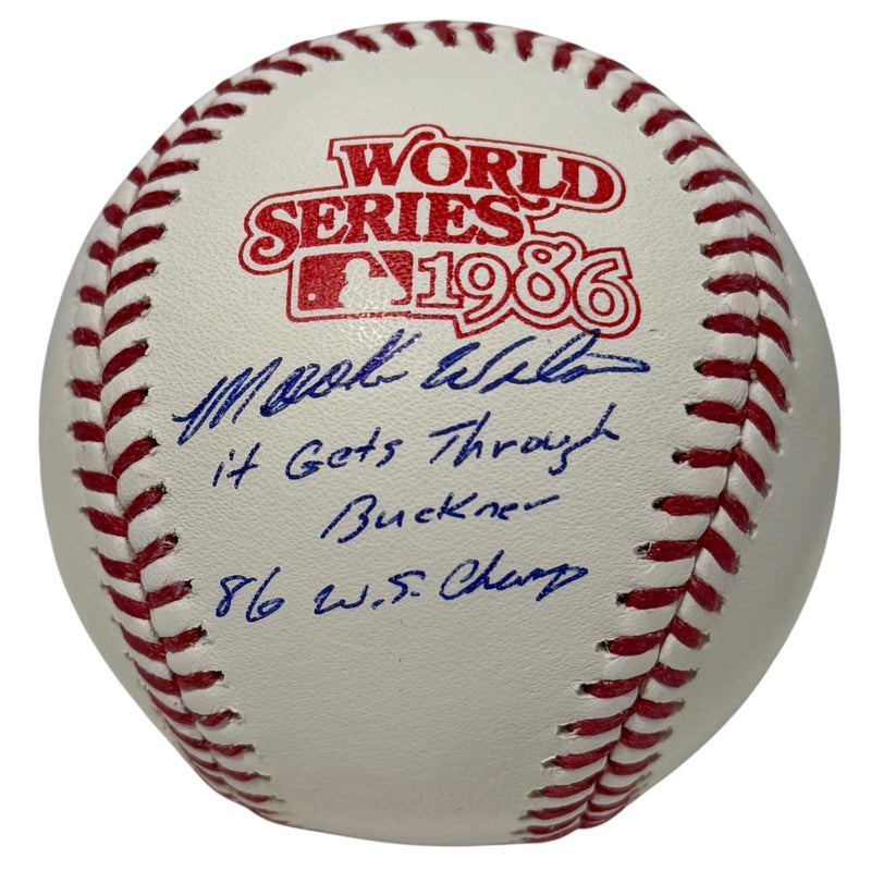 Mookie Wilson Signed 1986 World Series New York Mets Baseball (2 Inscriptions)