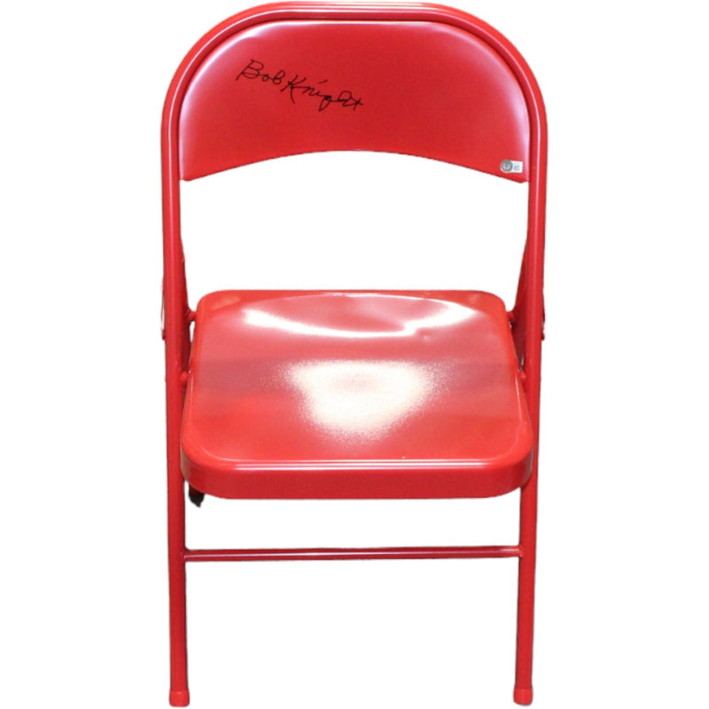 Bobby Knight Autographed Indiana Hoosiers Red Folding Chair (BAS)