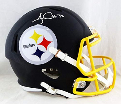 James Conner Autographed Pittsburgh Steelers Full Size Flat Black Helmet