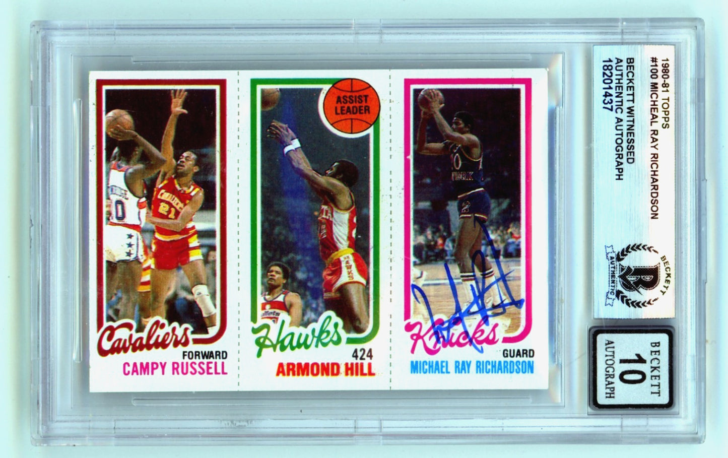 Micheal Ray Richardson Signed 1980-81 Topps Rookie Card BGS 10 Auto