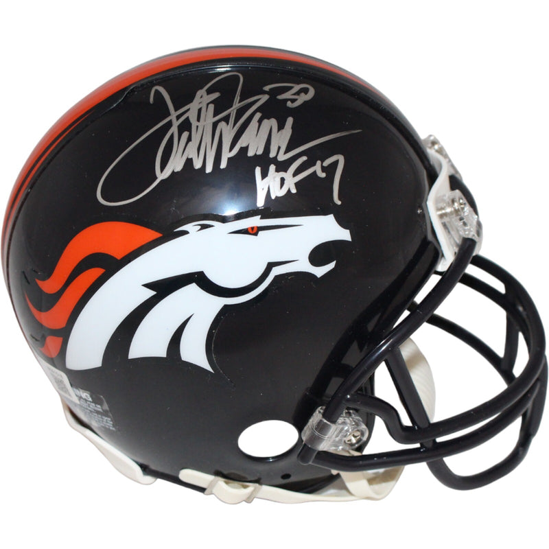 Terrell Davis Signed Denver Broncos Mini Helmet HOF Inscription Beckett