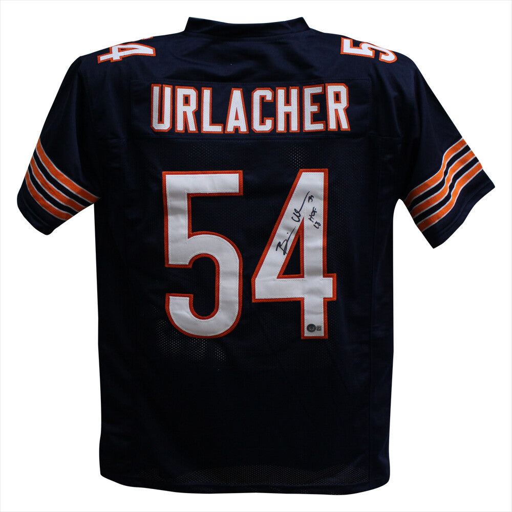 Brian Urlacher Autographed Chicago Bears Navy Blue Pro Style Jersey HOF