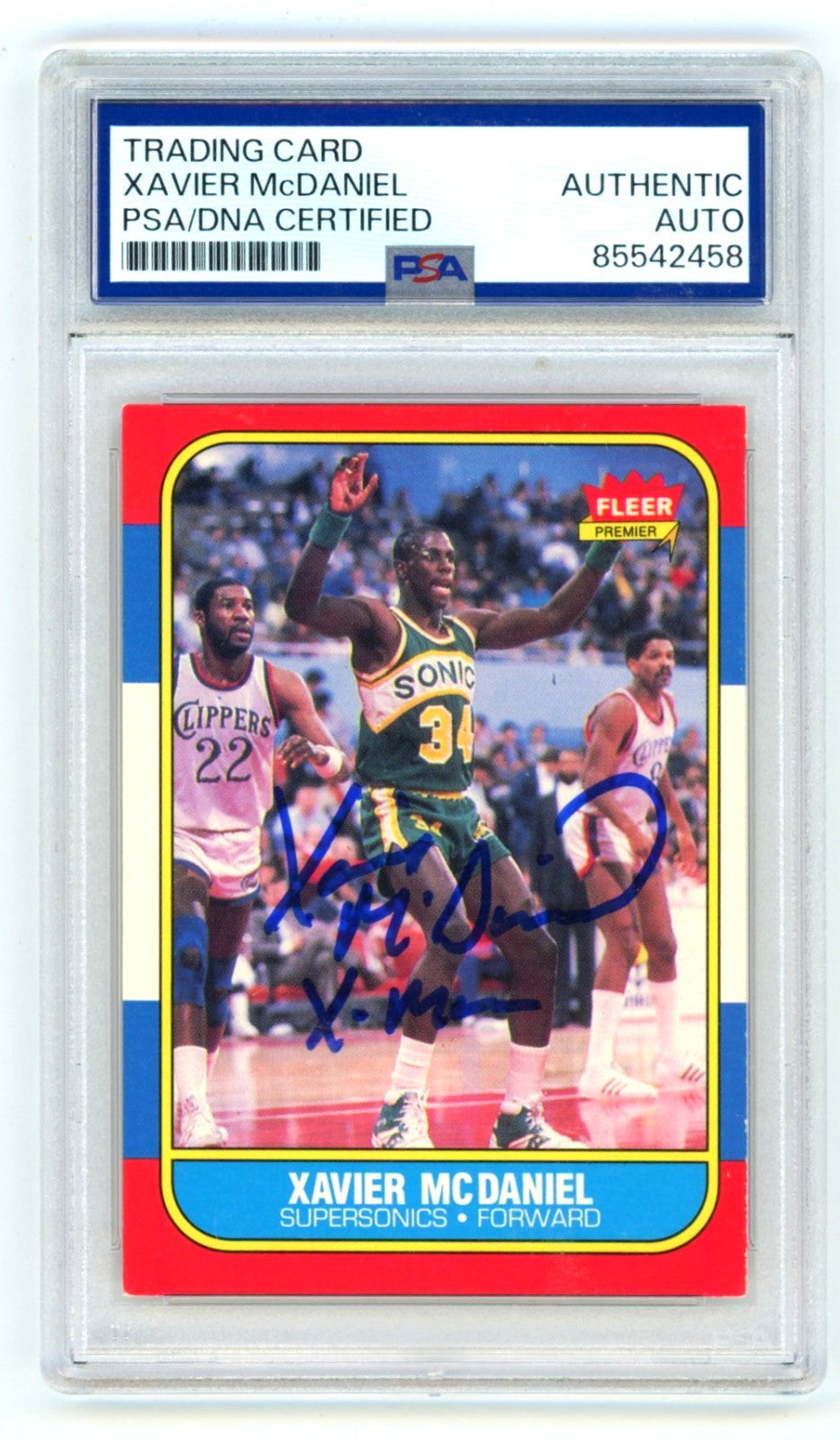 Xavier McDaniel Signed 1986-87 Fleer #72 Rookie Card PSA DNA "X-Man"