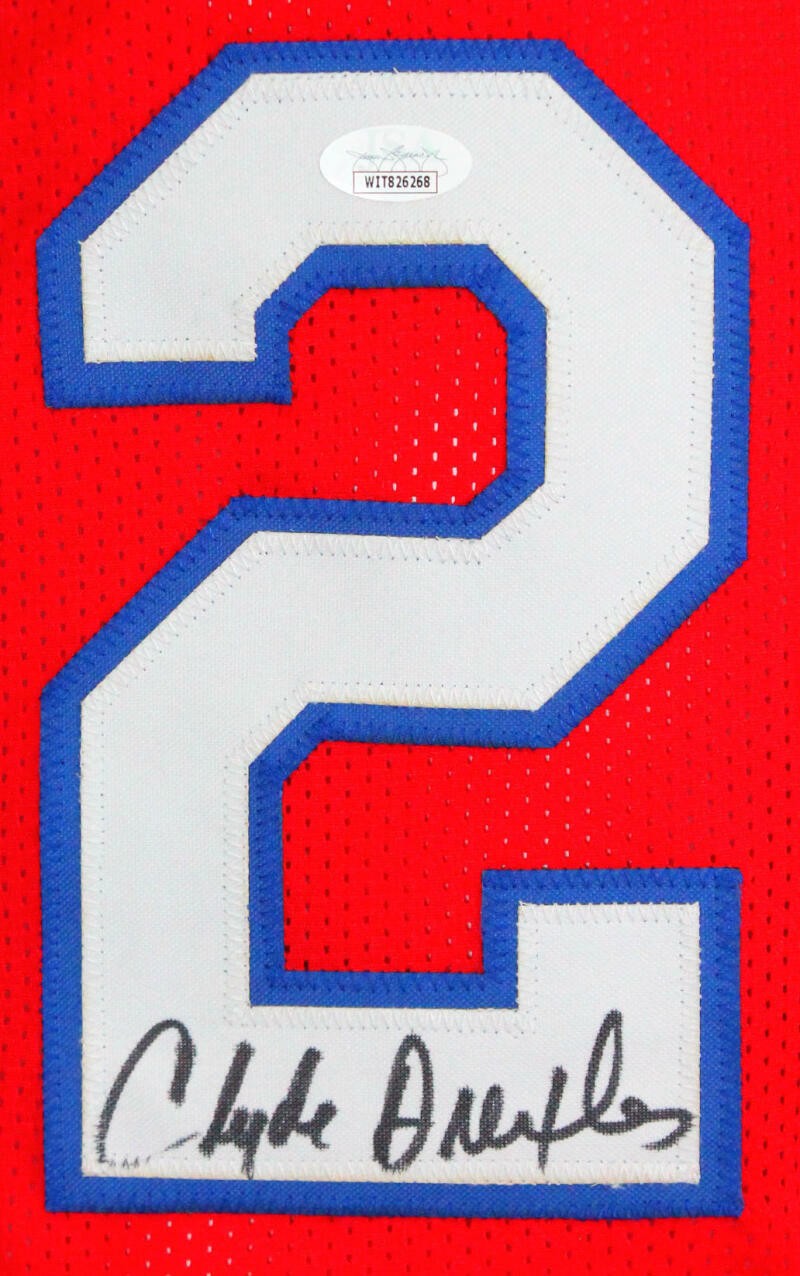 Clyde Drexler Signed Red College Style Basketball Jersey
