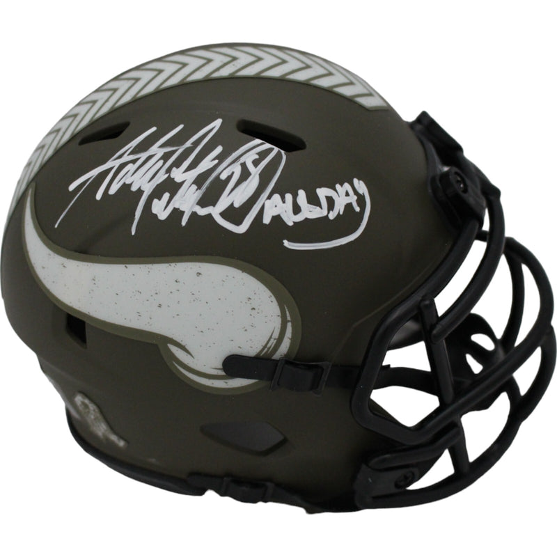 Adrian Peterson Signed Minnesota Vikings 2022 Salute to Service Mini Helmet