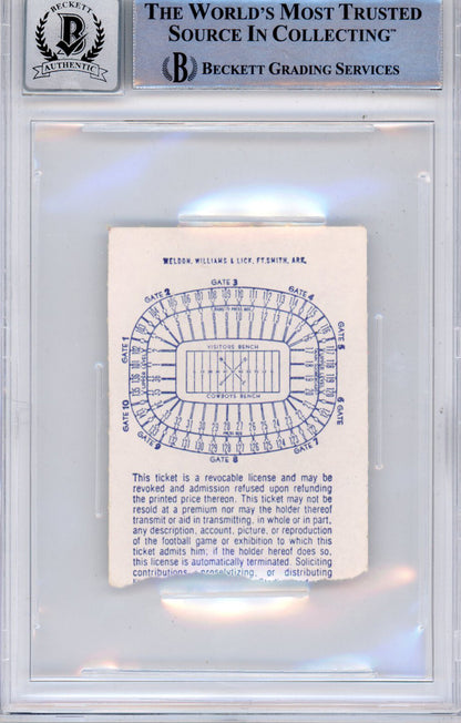 Tony Dorsett Signed 11/22/1979 vs Oilers Ticket Stub Beckett Slabbed