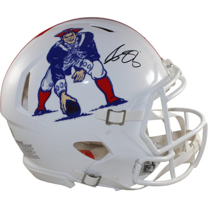 AJ Brown Signed New England Patriots Throwback Authentic Helmet