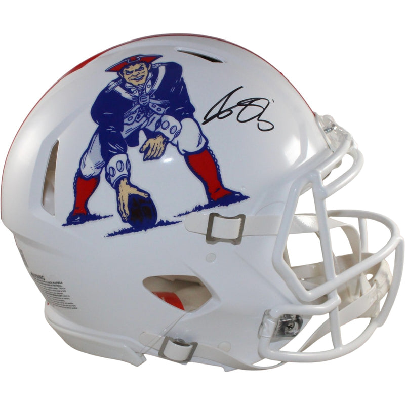 AJ Brown Signed New England Patriots Throwback Authentic Helmet