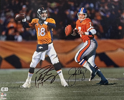 Peyton Manning & John Elway Autographed Denver Broncos 16x20 Photo