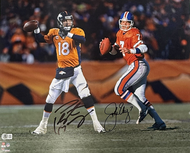 Peyton Manning & John Elway Autographed Denver Broncos 16x20 Photo