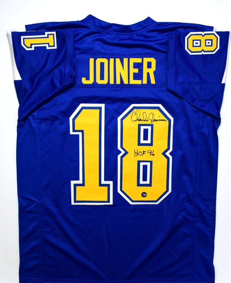 Charlie Joiner Signed Dark Blue Custom Jersey with HOF Inscription