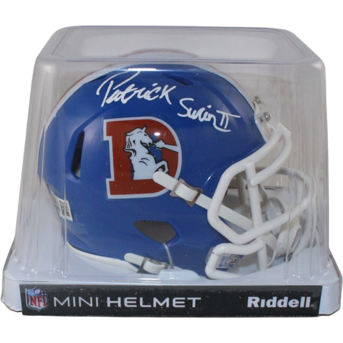 Patrick Surtain Denver Broncos Autographed Throwback Mini Helmet (Beckett)