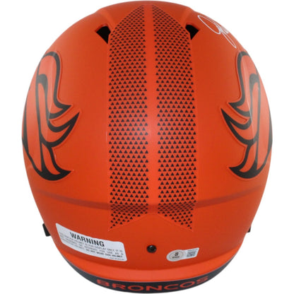 John Elway Signed Denver Broncos Full Size Replica Rave Helmet BAS Witnessed