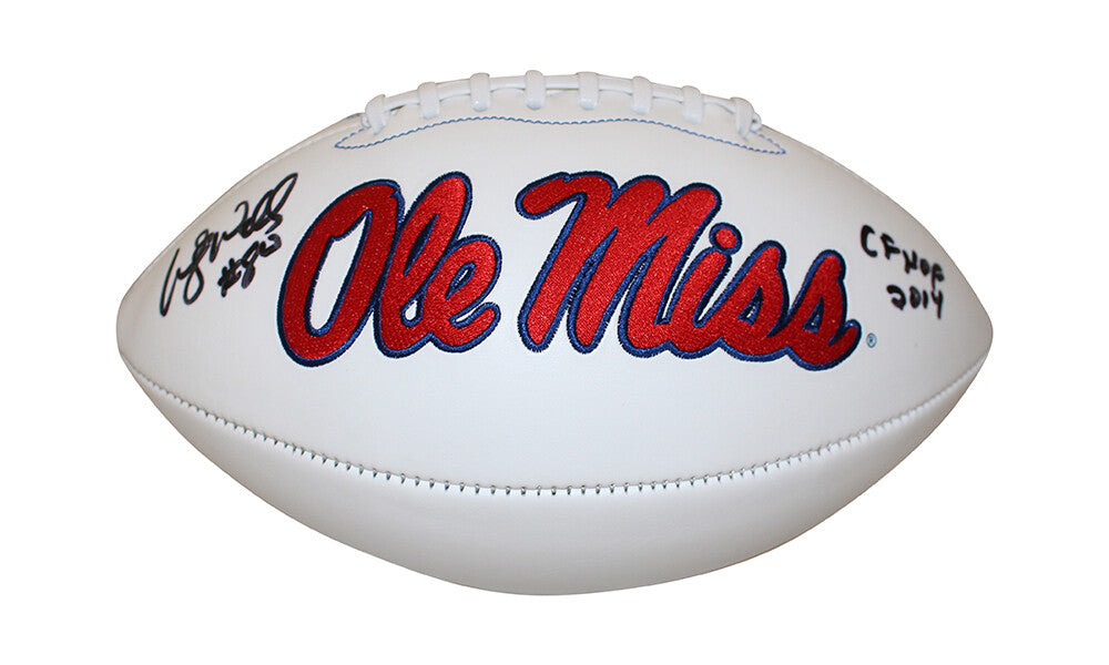 Wesley Walls Signed Ole Miss Rebels Logo Football with "CHOF" Inscription