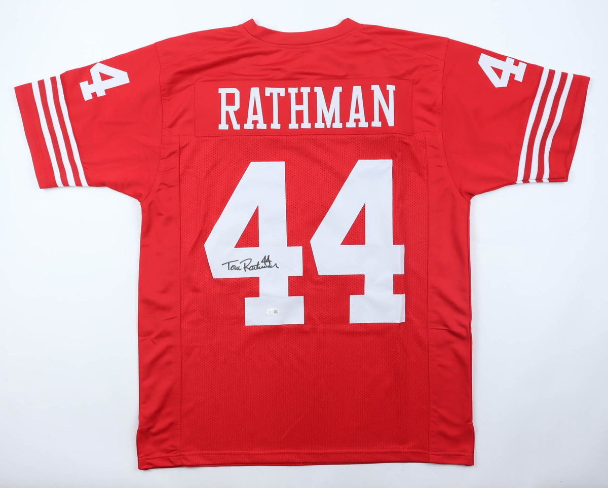 Tom Rathman Signed San Francisco 49ers Red Custom Jersey