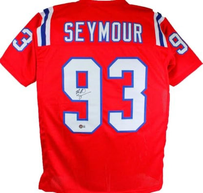 Richard Seymour Signed Red Custom Football Jersey